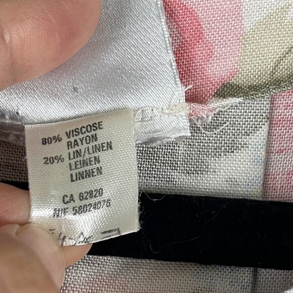 Vintage Mondi Blazer Jacket Womens 40 Floral Linen Blend Crop Boho Cottage 80s - Picture 6 of 16